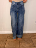 Retro wide leg front seam Jeans