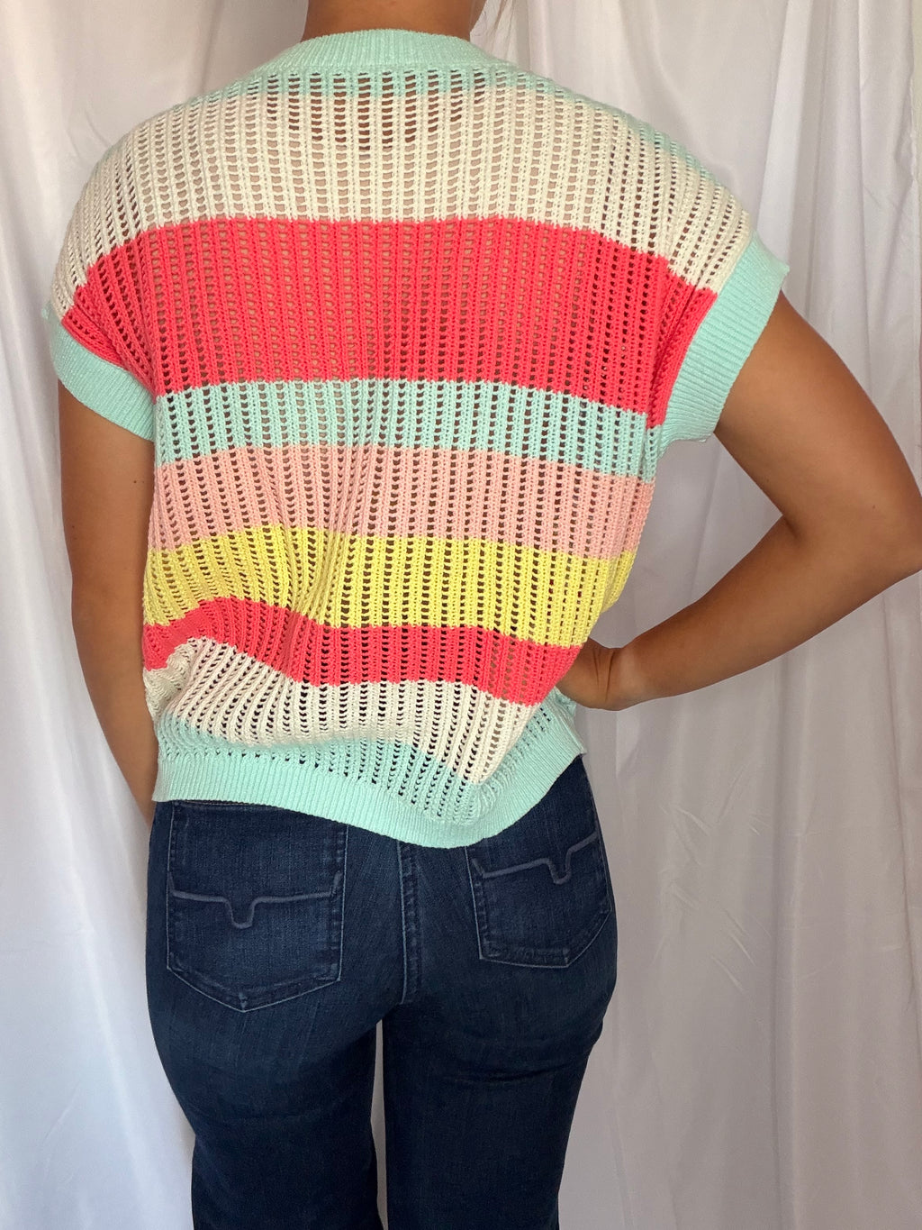 Color striped knit top
