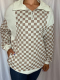 Checkered crew neck