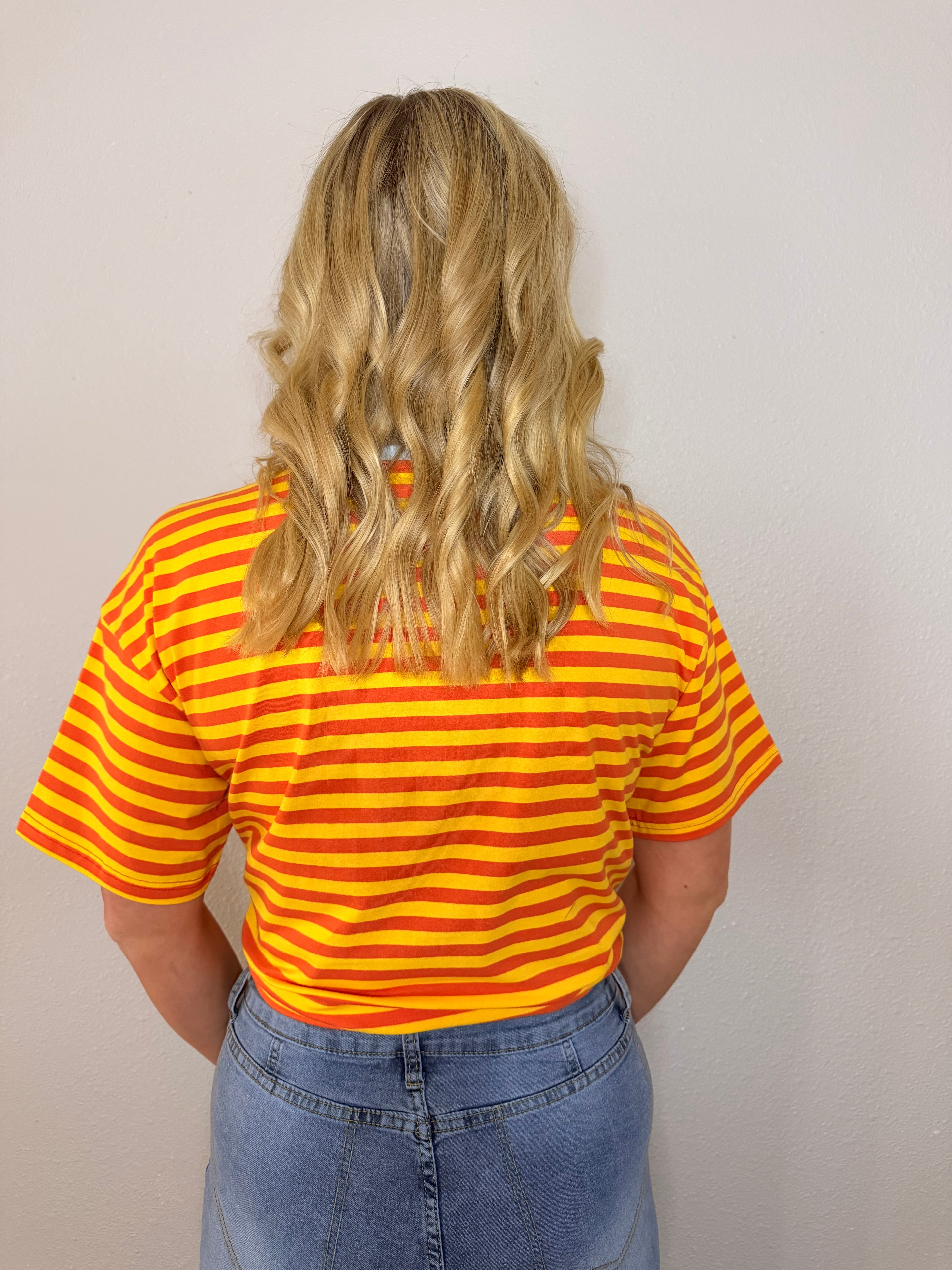 Loose Stripe Tee (Orange)