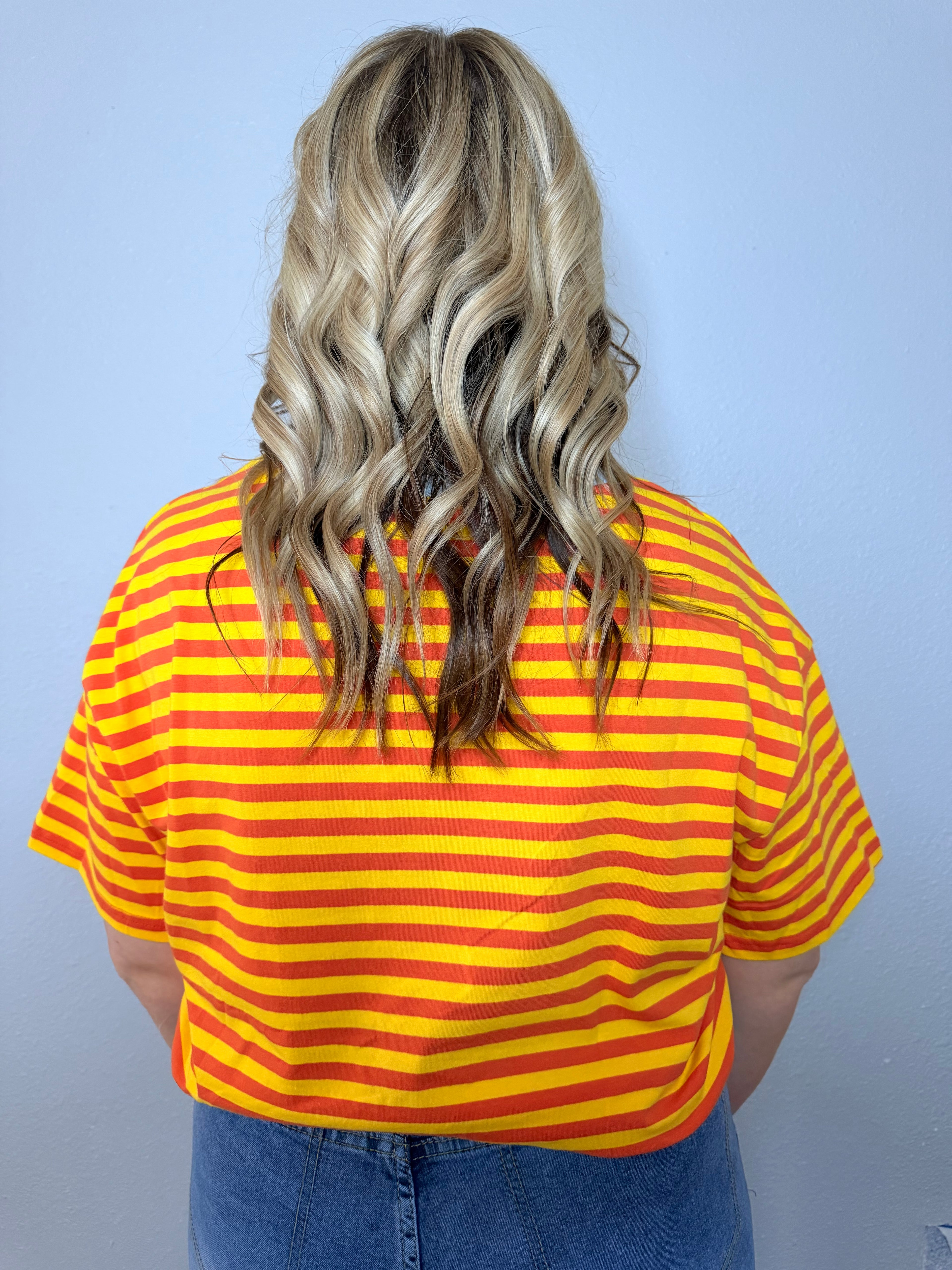 Loose Stripe Tee (Orange)