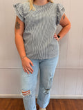 Striped Ruffle Top