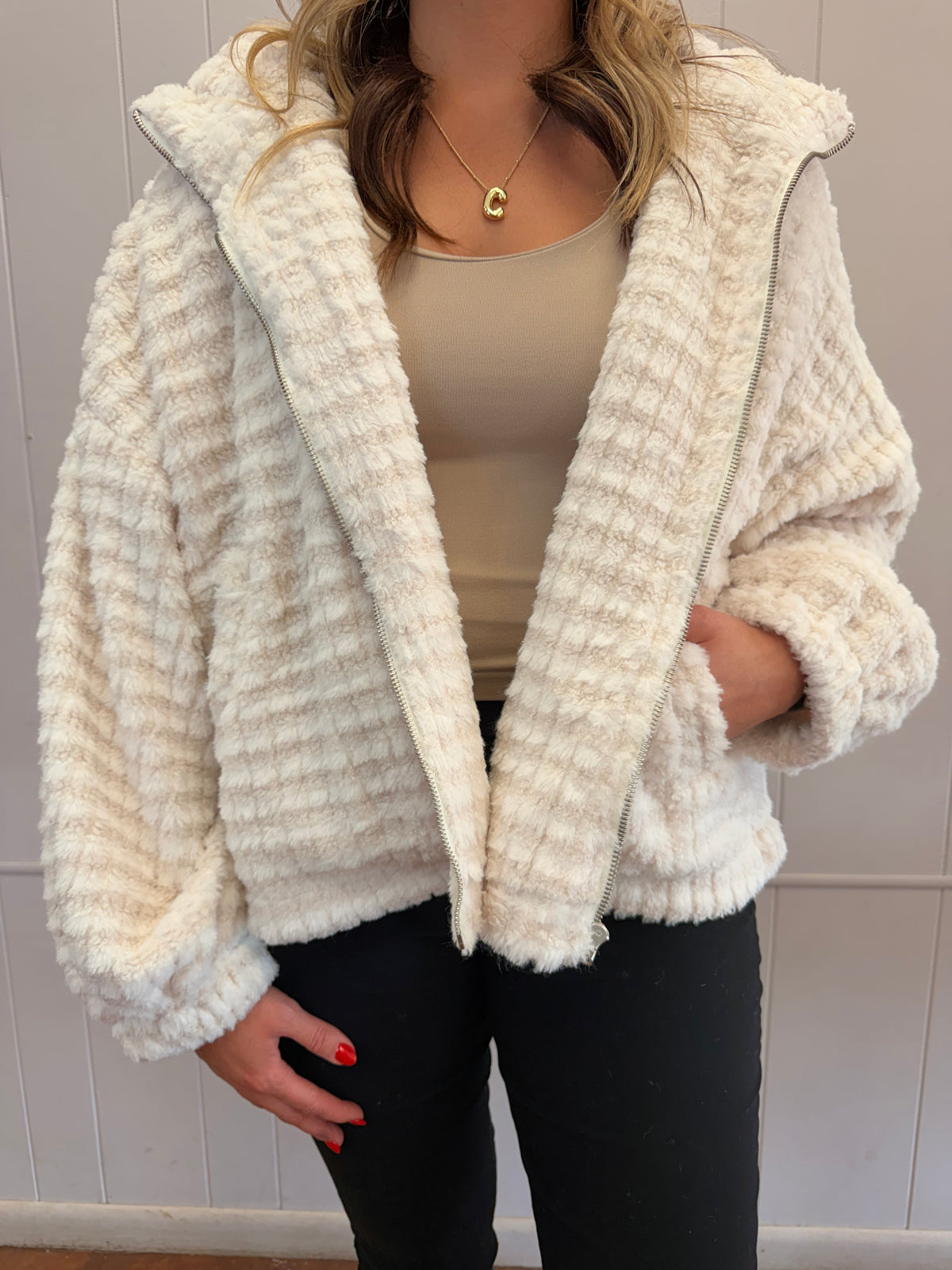 Coconut Cream Zip-Up