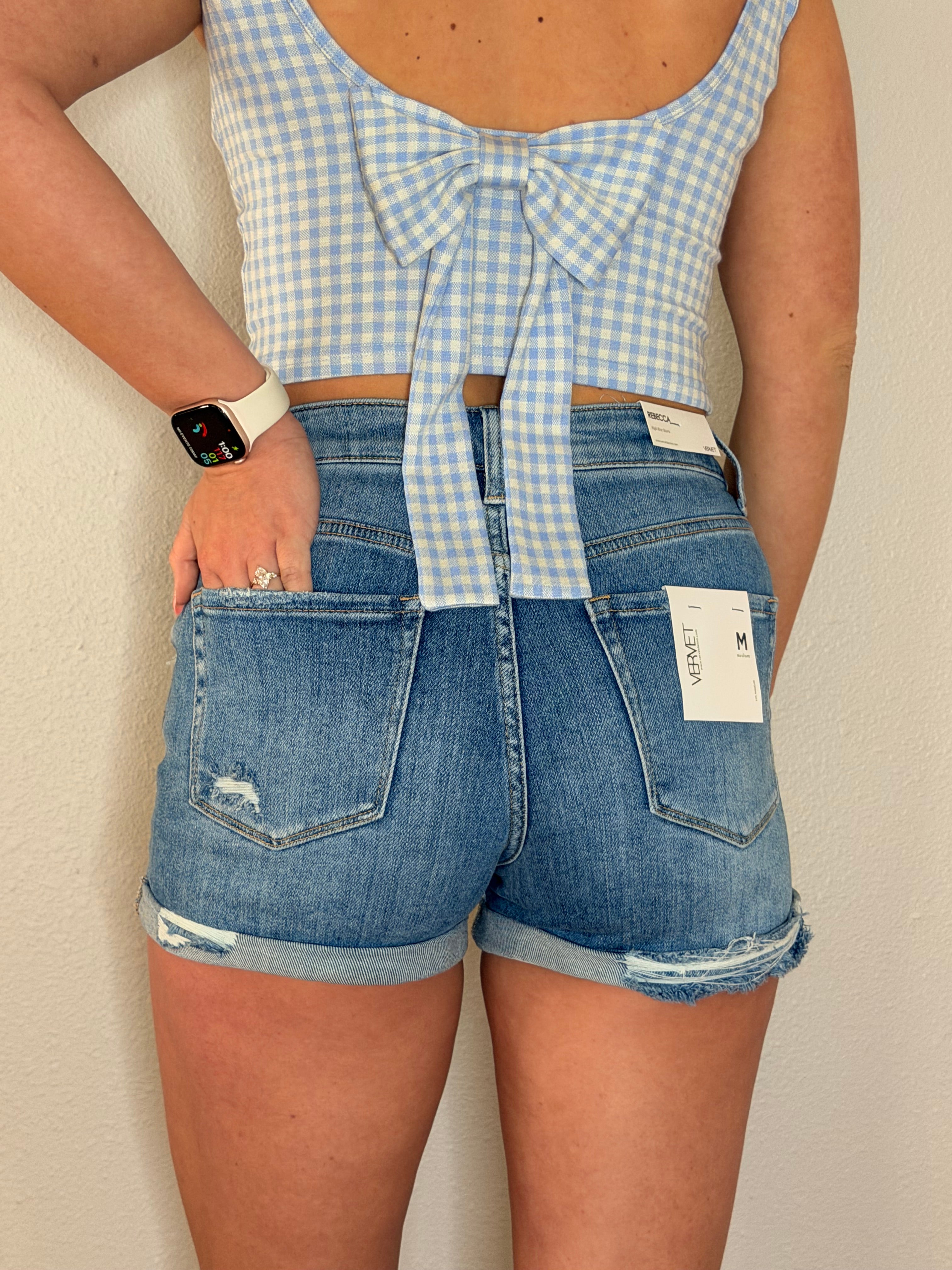Denim patch Shorts VERVET