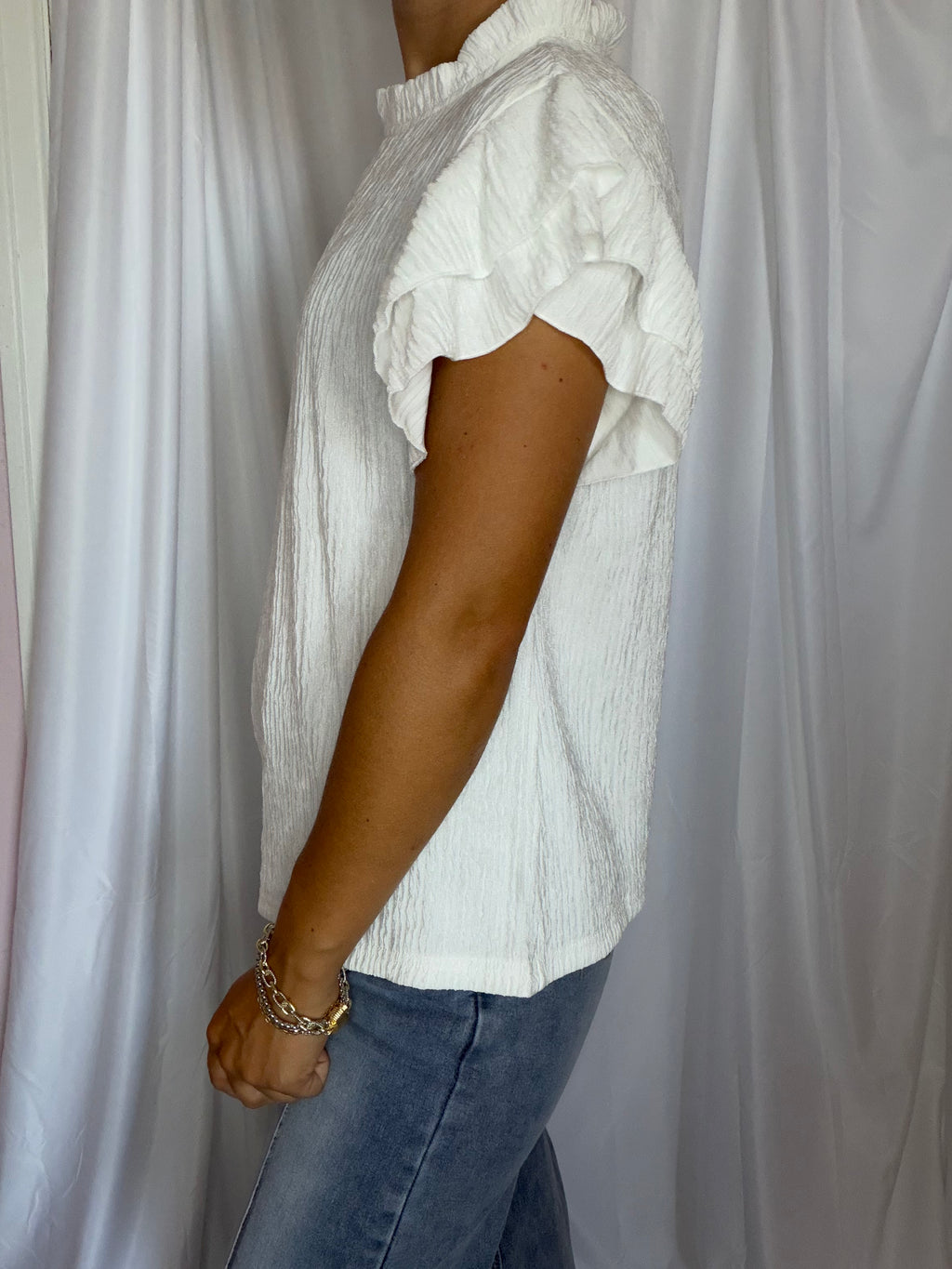 Sweet Statement Ruffle (White)