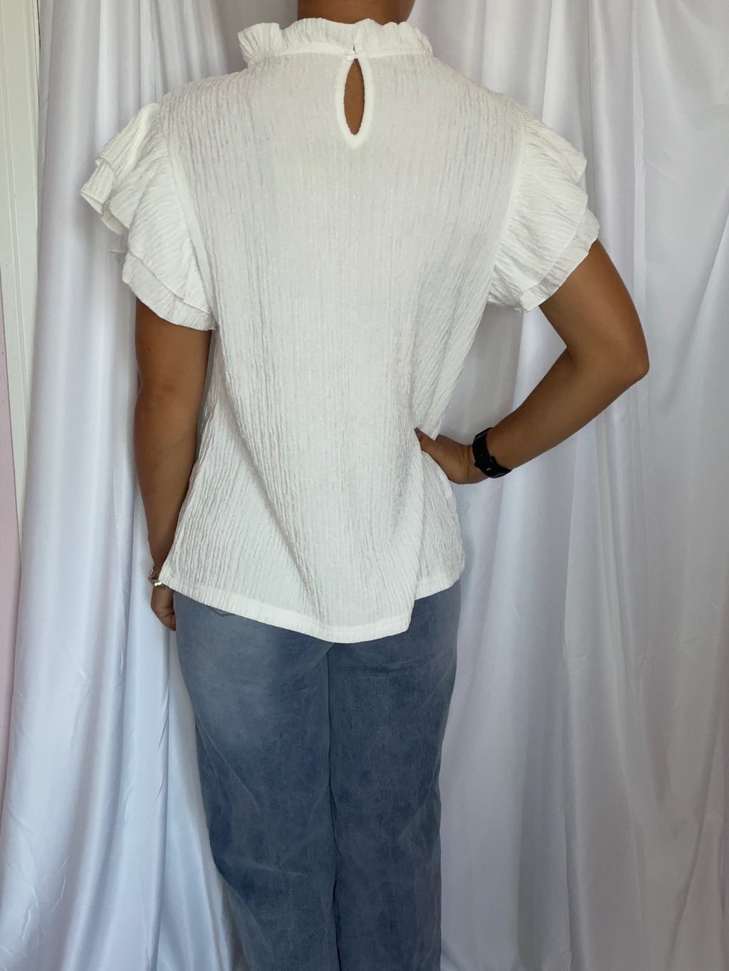 Sweet Statement Ruffle (White)