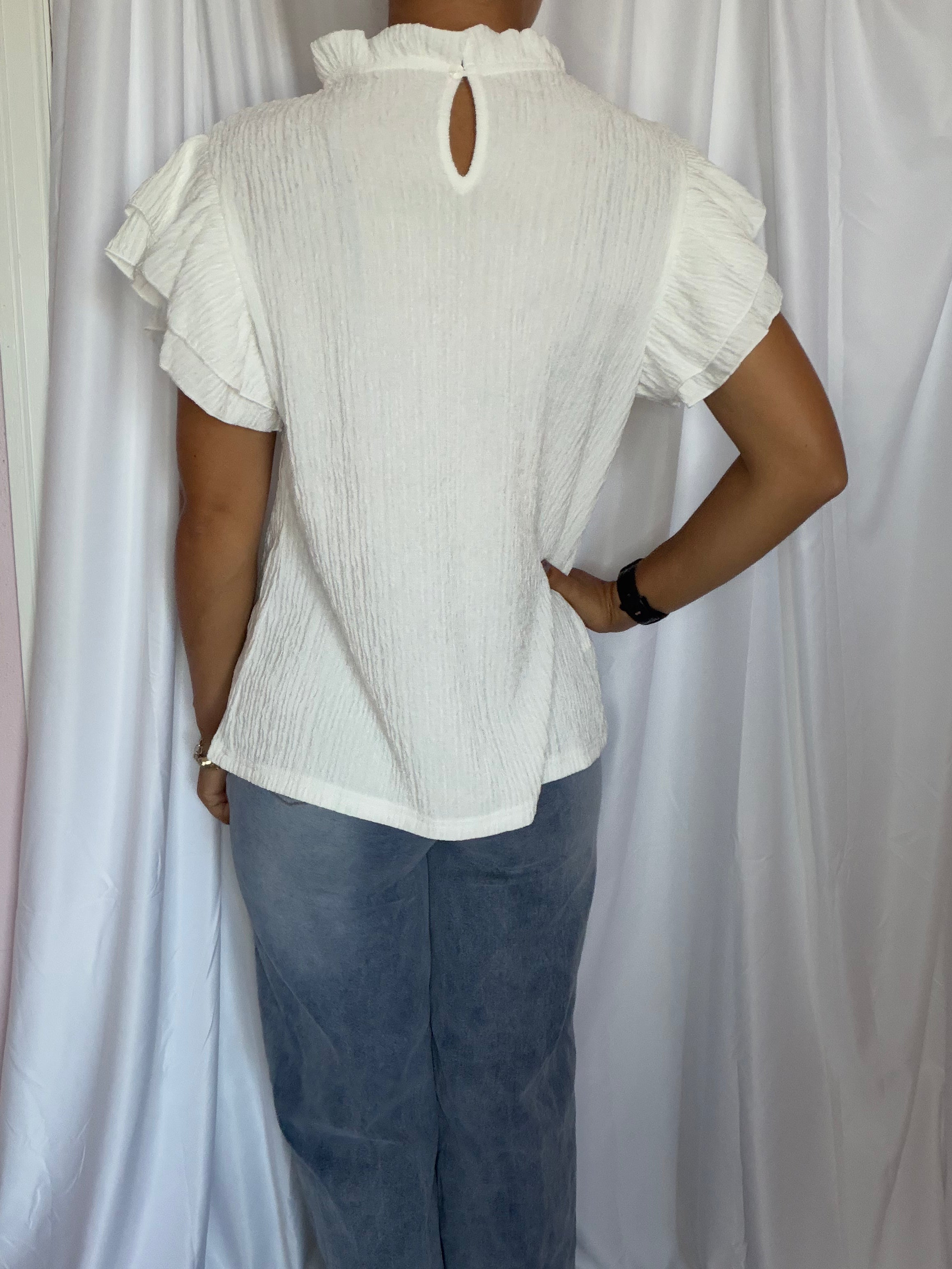 Sweet Statement Ruffle (White)